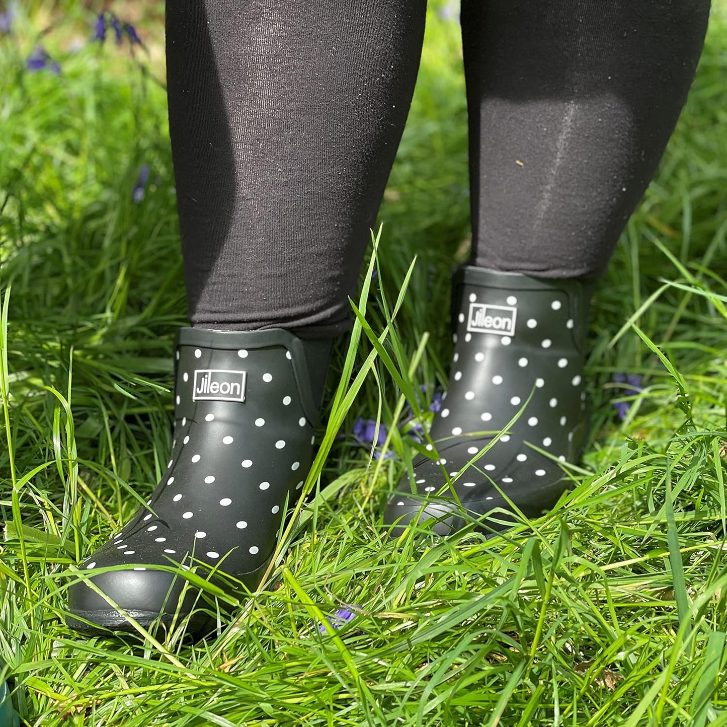 Womens Ankle Height Waterproof Rubber Rain Boots - Designed for Wide Feet & Wide Calves - Easy to Slip on and Off